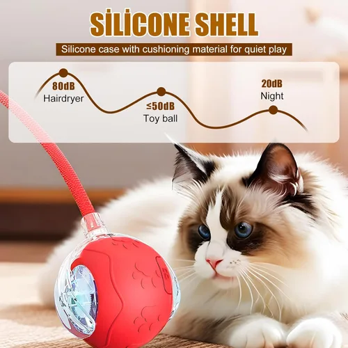 Vista 6 de Juguetes interactivos para gatos de interior, nuevos juguetes interactivos para gatos, bola automática inteligente para mascotas, bola de juguete