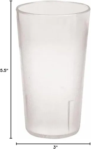 Vista 3 de Vaso de restaurante de 12 onzas para bebidas, vasos apilables, plástico químico resistente a la rotura, textura de guijarros, juego de 6