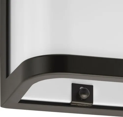 Vista 5 de Progress Lighting Valera LED Collection - Farol acrílico blanco mate con pantalla moderna para exteriores, pequeña pared, luz de bronce