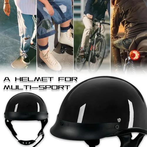 Vista 7 de Adult Motorcycle Open Face Motorcycle Helmet with Sun Visor Quick Release Buckle for Cruiser Scooter Chopper Cycling Motocross Helmet DOT Approved