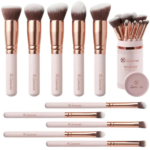 Kabuki - Juego de brochas de maquillaje, base en polvo, rubor, corrector de contorno - Perfecto para productos líquidos, crema o minerales,