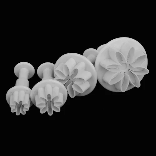 Vista 4 de 33 piezas Fondant Cake Cookie Plunger Cutter Sugarcraft Flor Hoja Mariposa Forma de Corazón Decoración Molde DIY Herramientas