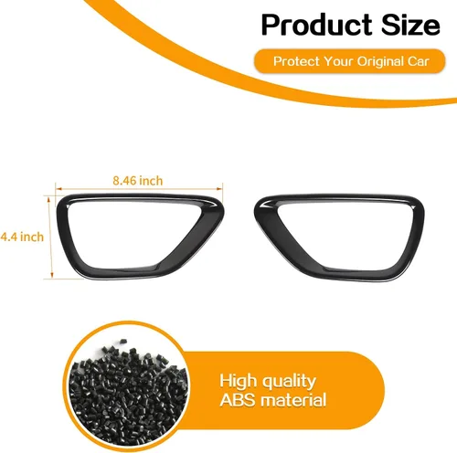 Vista 7 de Hoolcar Cubierta de faros antiniebla delanteros, marco de repuesto compatible con Jeep Grand Cherokee 2014-2016, color negro