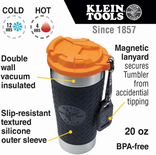 Vista 3 de Klein Tools 80068 Enfriador con kit de vaso con un enfriador duro de 17 cuartos de galón, vaso de 20 onzas y abridor de botellas, 3 piezas