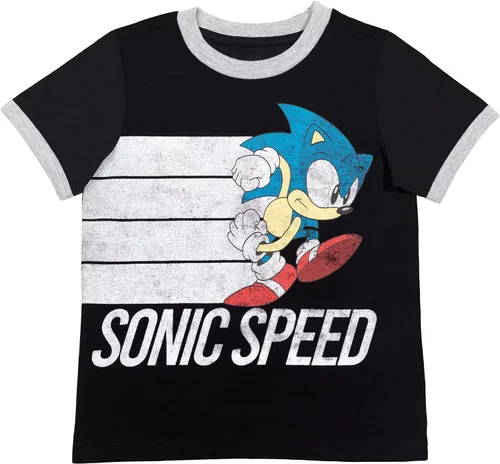 Vista 6 de SEGA Sonic The Hedgehog LittleBig Boys - Paquete de 3 camisetas gráficas