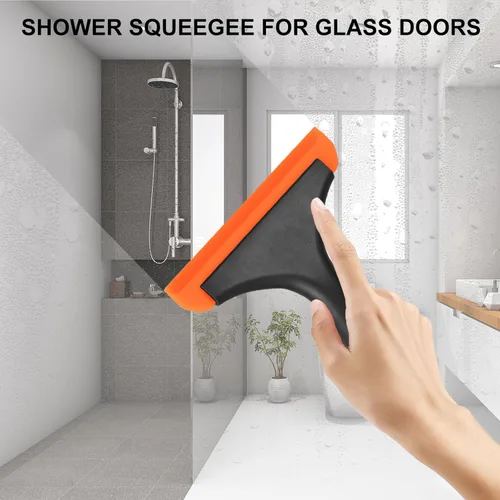 Vista 6 de SetSail Escobilla de ducha para puertas de cristal, pequeña escobilla de goma para puerta de vidrio, mini escobilla de silicona para ventana