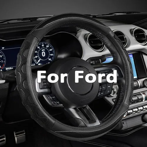 Funda para Volante de Coche GIANT PANDA para Ford Escape Edge EcoSport Bronco Sport Explorer, Diseño 3D Deportivo, Negro