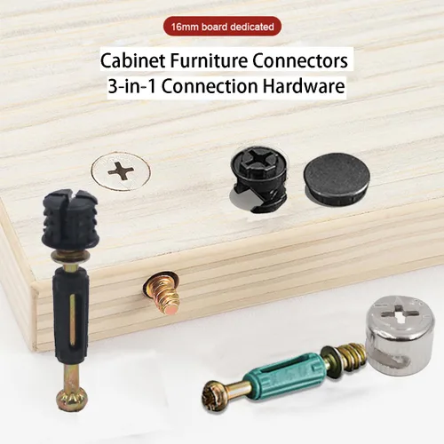 Vista 7 de Juego de sujetadores para muebles, kit surtido de cerradura de leva, 430 piezas con ruedas excéntricas, pasadores de madera, pernos de hardware