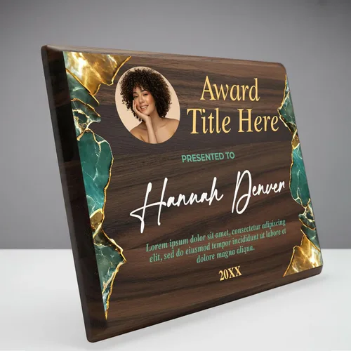 Vista 2 de Placa de madera personalizada vertical de 8 x 10 pulgadas para premios y trofeos, placa de premio personalizada para empleados del mes, regalos