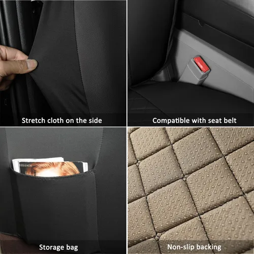 Vista 5 de GIANT PANDA Juego completo de fundas de asiento para automóvil con ajuste personalizado para Toyota Rav4 2013 2014 2015 2016 2017 2018 Rav 4 LE