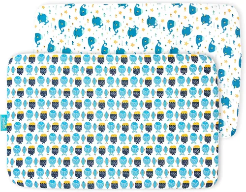 Vista 11 de Biloban Sábanas ajustadas para cuna mini, paquete de 2 sábanas ajustadas para cuna mini, se ajustan a colchón de cuna mini, sábanas ajustadas