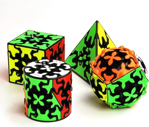 Vista 2 de Juego de cubos de velocidad de engranajes, cubo de rompecabezas de engranajes, cubo de Pyraminx, 3 x 3, engranaje cilíndrico y cubo de bola