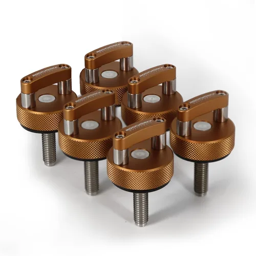 Vista 15 de ROCKWORKX Billet Tornillo de pulgar de aluminio duro de extracción rápida, anillo en D integrado, compatible con Jeep Wrangler JK 2007-20018, JL