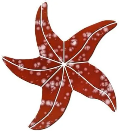 Mosaico pequeño de cerámica de estrella de mar para piscina (4 pulgadas, rojo)