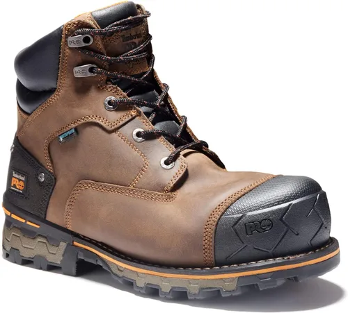 Vista 4 de Timberland PRO Boondock - Botas de trabajo para hombre (6.0”/15 cm), color negro, marrón, 8.5