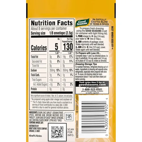 Vista 3 de Good Seasons Mezcla de aderezo y recetas de ajo y hierbas secas (paquetes de 0.75 onzas (paquete de 24))