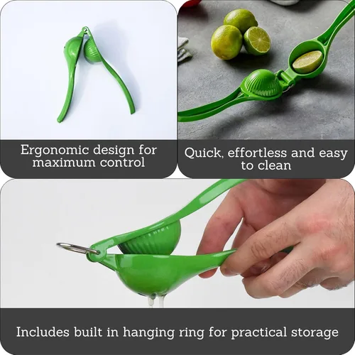 Vista 3 de IMUSA Exprimidor manual de limón o lima, exprimidor de cítricos para máxima extracción, verde