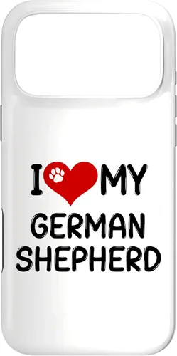 Vista 22 de I Love My German Shepherd Pet Dog Breed Retro Heart Case for iPhone 16