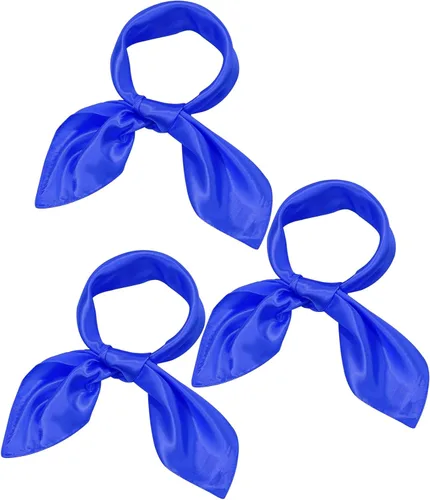 SATINIOR 3 piezas de bufanda de cuello para mujer, bufanda cuadrada de gasa de seda, bufanda de satén para la cabeza, cuello Ascot para mujer