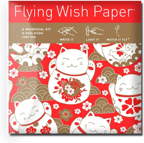Flying Wish Paper Lucky Cats Mini Kit de deseos, buena suerte y regalo para