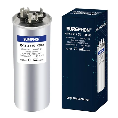 Vista 8 de 40+5 uF 40/5 MFD ±5% 370V/440VAC Condensador de Arranque y Funcionamiento Dual CBB65B Funciona para Motor de Ventilador de Unidad de Aire