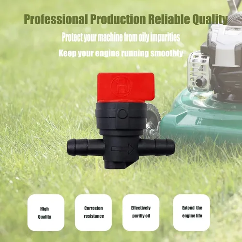 Vista 5 de Válvula de corte de combustible en línea de 1/4 de pulgada, válvula de cierre de gas recta con abrazaderas compatible con muchos motores pequeños
