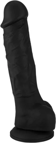 Vista 4 de Consolador de silicona realista, con succión. Premium. 6.7 pulgadas. de Naughty., Negro, 1, 1