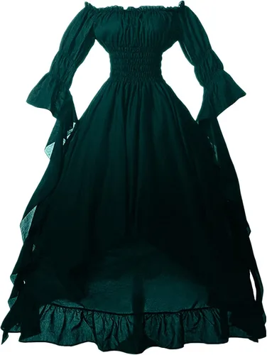 Black Gothic Dress for Women, Womens Gothic Vintage Goth Dresses Gingham Bow-Knot Masquerade Dress Renaissance