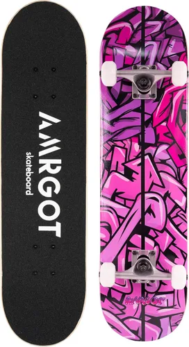 Vista 10 de Patinetas para principiantes, 31 x 8 pulgadas Patinetas completas para niños, niñas y adultos, 7 capas de madera de arce, tabla cóncava de doble