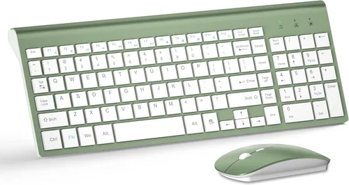 Vista 14 de TopMate Combo de teclado y mouse inalámbricos ultradelgados, mouse USB compacto silencioso de 2.4 G e interruptor de tijera con tapa, 2 pilas AA y 2