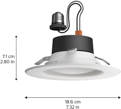 Vista 6 de Philips Hue Luz LED inteligente empotrable de 5/6 pulgadas - Luz de ambiente que cambia de color blanco y color - 1 paquete - 1100LM - Control
