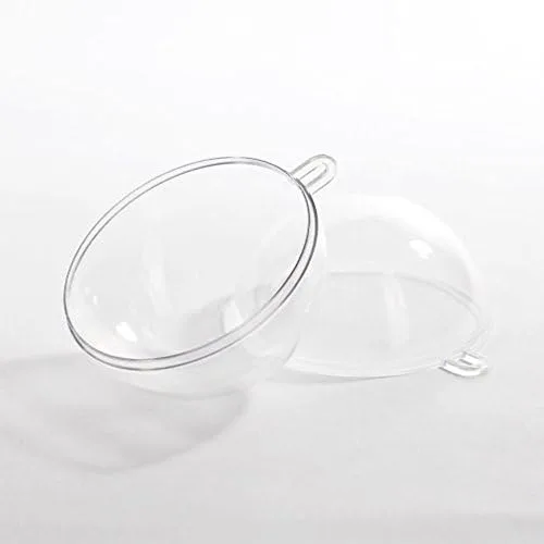 Adorno de bola transparente de plástico rellenable, mediano, 2-3/4 pulgadas, 12 piezas