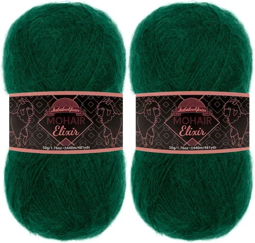 Vista 84 de JubileeYarn Mohair Elixir Yarn - 50g/Skein Baby Wool Blend - Cosmopolitan - 1 Skein