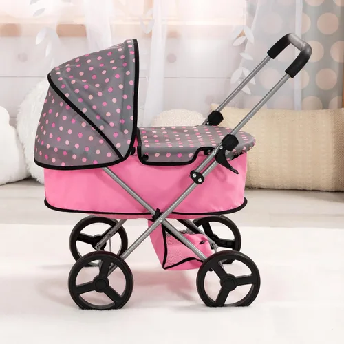 Vista 5 de Bayer Design Doll Pram Go - Cochecito de muñeca de 18 pulgadas, juguete plegable con toldo y almacenamiento
