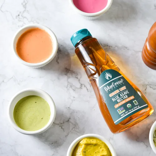 Vista 4 de Blue Green Agave Néctar orgánico, azul claro, 32 onzas