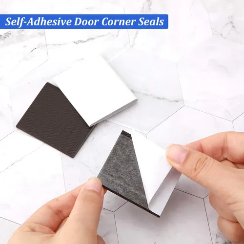 Vista 3 de Jetec 14 Piezas Sellos de Esquina para Puerta Autoadhesivos Sello de Marco de Puerta Exterior Almohadilla de Esquina de Burletes Climatológicos