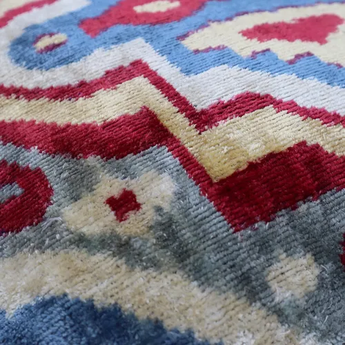 Vista 7 de CANVELLO Cojín decorativo hecho a mano con relleno de plumón, geométrico multicolor suave terciopelo de seda cuadrada para sala de estar, sofá