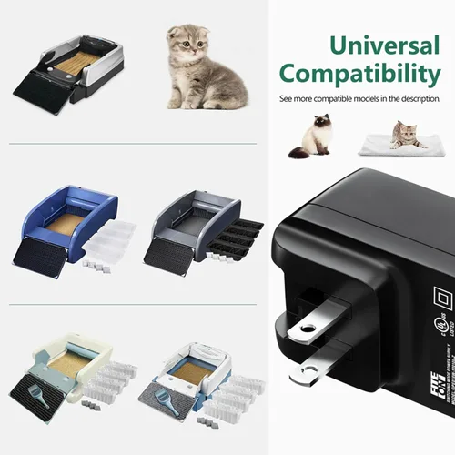 Vista 5 de Adaptador de caja de arena para gatos, cargador de cable de alimentación clásico autolimpiante automático (para LitterMaid)