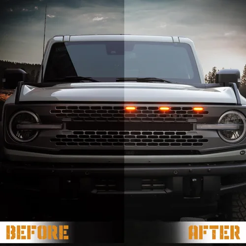 Vista 18 de 5 luces LED delanteras para parrilla compatibles con accesorios Ford Bronco 2021 2022 2023 2024 2/4 puertas Badlands Wildtrak Everglades y primera