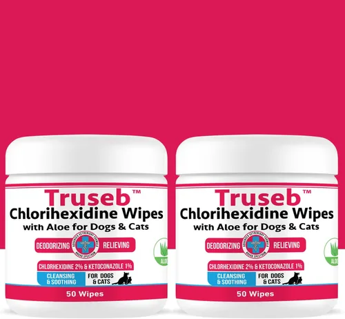 Vista 10 de Truseb - Champú tópico de ketoconazol y clorhexidina para perros, gatos y caballos agradablemente perfumado con un aroma a melón de pepino con aloe