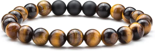 Vista 17 de Pulsera elástica Hamoery con cuentas naturales de ojo de tigre de 8 mm, para mujer y hombre Juego de 2 piezas 1-21018