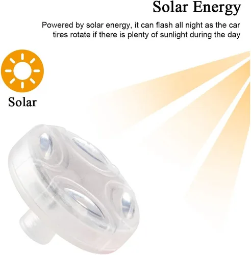 Vista 3 de KaiDengZhe Luces solares para neumáticos de automóvil, luces LED para neumáticos de automóvil, tapa de válvula de aire, luz con sensores