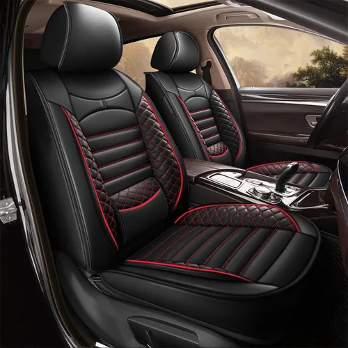 Vista 9 de 2 fundas de asiento delantero para Volkswagen Jetta 2007-2025: piel sintética, suave, cómoda, duradera, impermeable (2 asientos delanteros, beige)