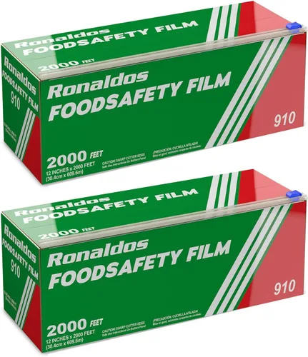 Vista 10 de Ronaldos - Película de seguridad alimentaria, envoltura de plástico de 12 pulgadas x 2000 pies, grado comercial, utilizada para la industria