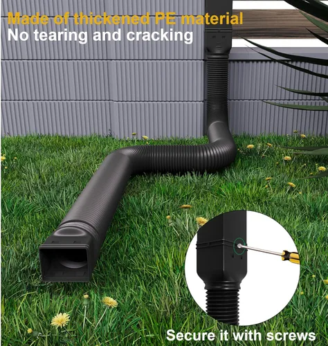 Vista 5 de Ogutter Extensiones de bajante de canalón de lluvia, extensor de bajante para drenaje de agua de lluvia flexible, tubo de extensión de drenaje