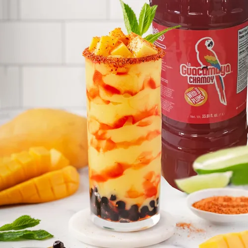 Vista 5 de La Guacamaya Chamoy (33.81 fl oz) - Caramelo de Chamoy - Dip de Chamoy - Salsa de Chamoy para frutas - Pasta de Chamoy - Pasta de borde de Chamoy
