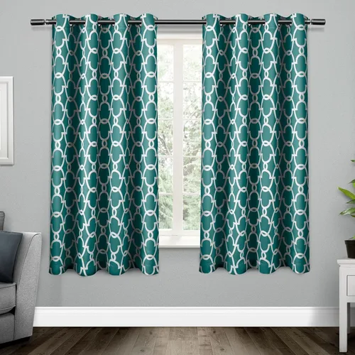 Vista 17 de Exclusive Home Gates panel de cortinas en par para ventana, con arandelas en la parte superior, para oscurecimiento de habitación, tejidas