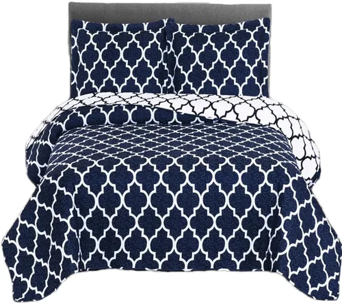 Vista 13 de Royal Tradition Juego de colcha de 5 piezas, tamaño individual, microfibra acolchada sin arrugas con estampado de pájaros Ayat incluye: juego