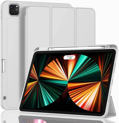 Vista 11 de ZryXal Funda para iPad Pro de 12.9 pulgadas 2022/2021/2020 (6ª/5ª/4ª generación) con soporte para lápices, funda inteligente para iPad