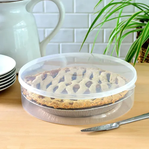 Vista 4 de Youngever Plastic Pie Container, 11 Inch, Fresh Pie Keeper, Cupcake Carrier, Clear Round Food Storage Container with Lid, Food Container for